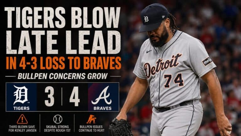 Tigers blow late lead in 4-3 loss to Braves as bullpen concerns grow