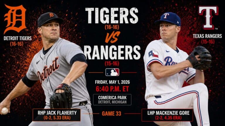 Tigers vs Rangers – How to Watch, Odds, Predictions, and More (Game 33)