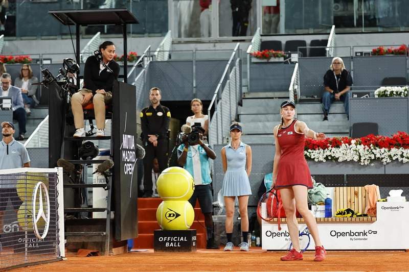 Elena Rybakina Shows Rare Emotion as She Confronts Umpire Over Controversial Electronic Line Call In Madrid