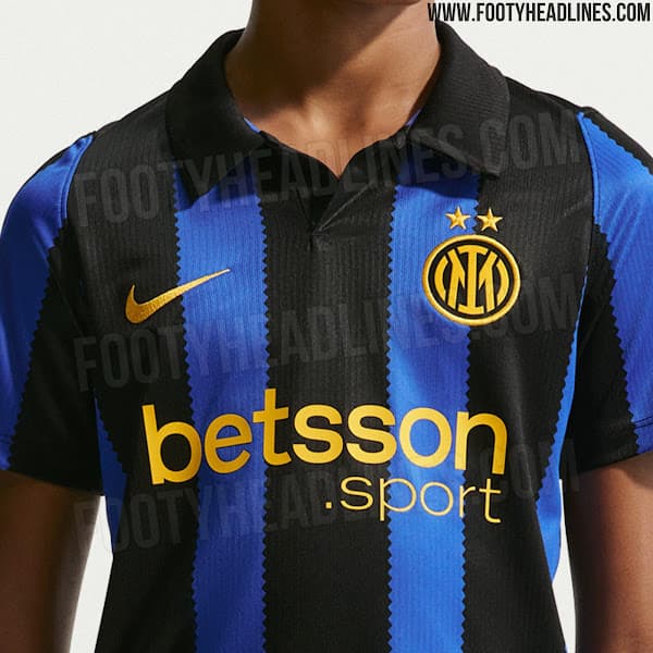 Inter 26/27 home shirt leaked as club embrace gold detailing
