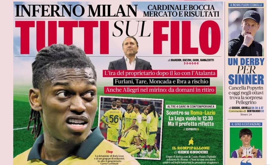 Today’s Papers – Everybody on the brink at Milan, Vlahovic in talks with Bayern