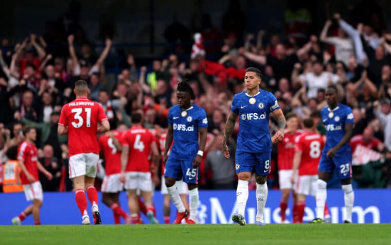 Forest’s rotated side inflict sixth straight defeat on Chelsea to end Champions League hopes