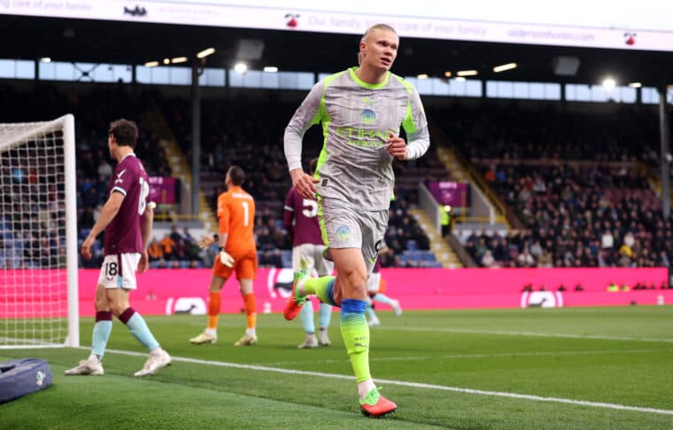 Erling Haaland fires City to the Premier League summit as Burnley suffer relegation