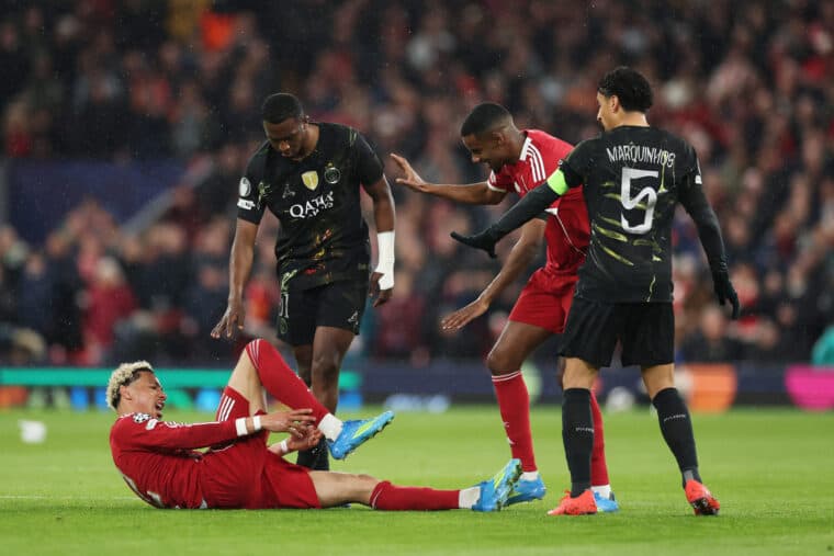 Ekitike suffers potential season-ending injury in Liverpool loss to PSG