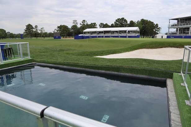 LPGA major champion's splash tradition will continue, even if she only wades into a 'kiddie pool'