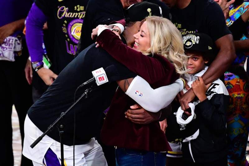 Jeanie Buss drops a mild reaction to a potential LeBron James statue outside of the LA Lakers Arena