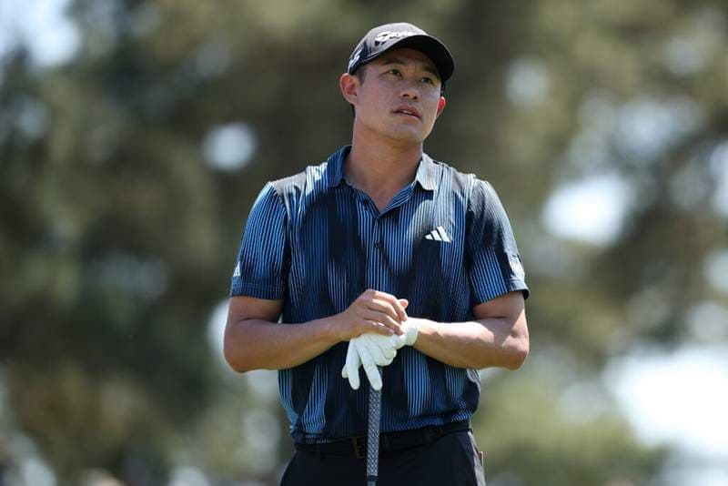 Shocked Collin Morikawa reacts after completing his final round of The Masters 2026