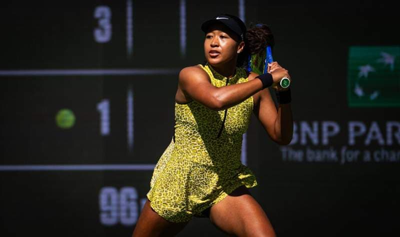 Naomi Osaka reacts to her Madrid defeat by Aryna Sabalenka