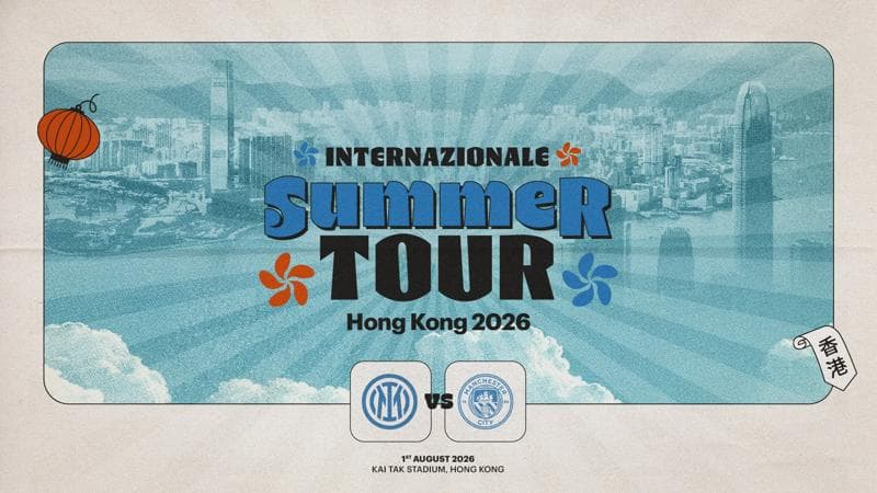 Inter will take on Manchester City in Hong Kong on Saturday 1 August