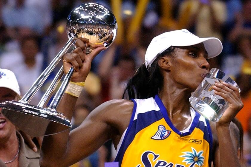 Lisa Leslie moved as she becomes the first Spark with a statue outside Crytpo.com Arena