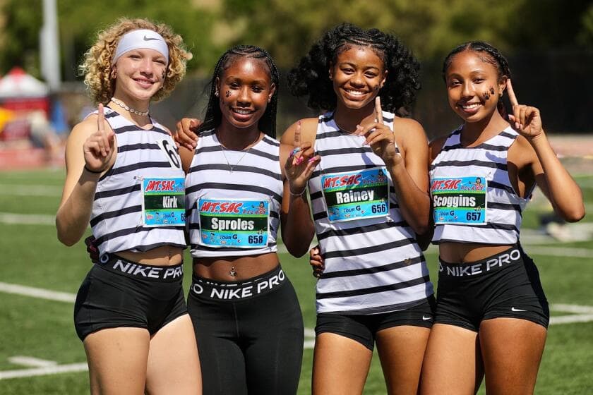 Calabasas girls get the 4x100 relay win at Mt. SAC Relays