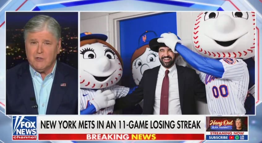 Hannity Suggests Mamdani Sparked Mets Losing Streak by Hugging Mascot