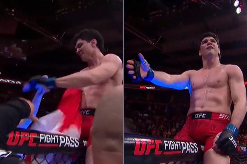 Mike Malott reacts to Canadian flag being yanked away at UFC Winnipeg