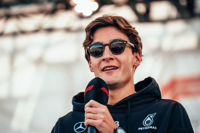 George Russell Takes Mum on Miami Hot Lap That Ended With a Potential Puncture