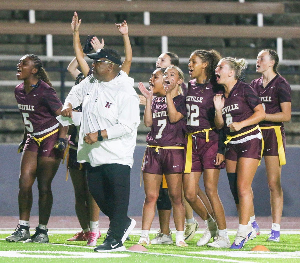 Niceville flag football guts out 1st playoff victory at Eagle Stadium