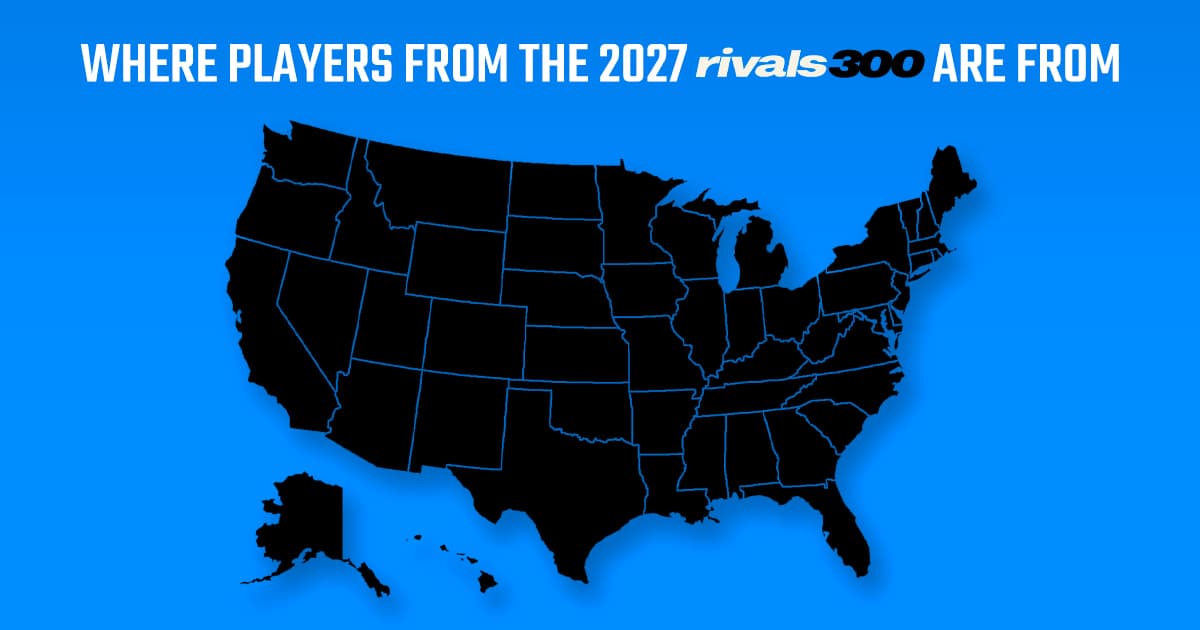 States with the most recruits in the latest 2027 Rivals300 rankings