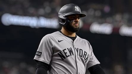 Yankees' Jasson Dominguez exits Wednesday's game vs. Rangers after hit by pitch