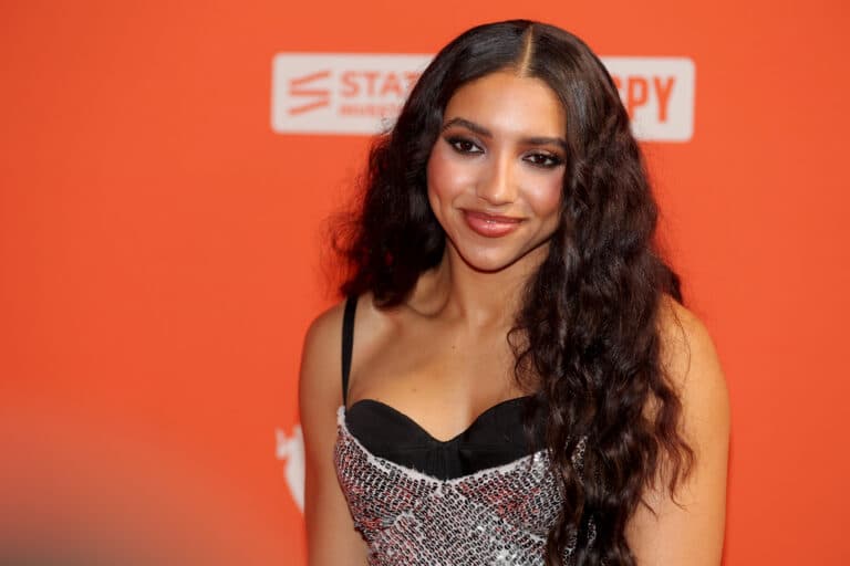 Azzi Fudd stuns in high-slit dress on WNBA Draft Orange Carpet