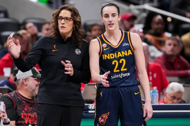 Caitlin Clark was fired up after Kelsey Mitchell’s and-one play