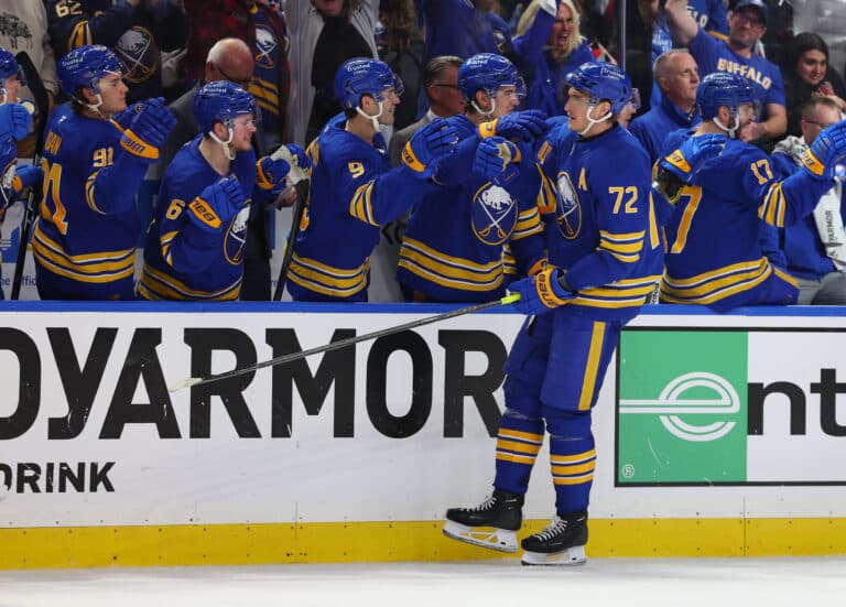 Buffalo Sabres make Stanley Cup playoff history in crazy NHL game one victory over Bruins