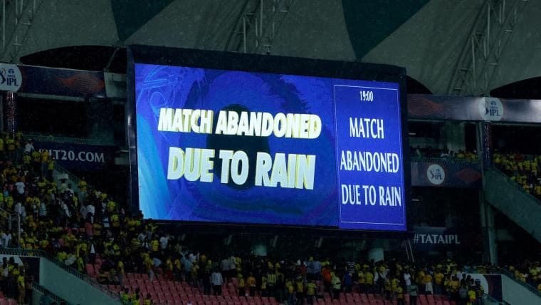 What happens if an IPL match is abandoned due to rain? Minimum overs, points, extra time & ticket refund rules explained