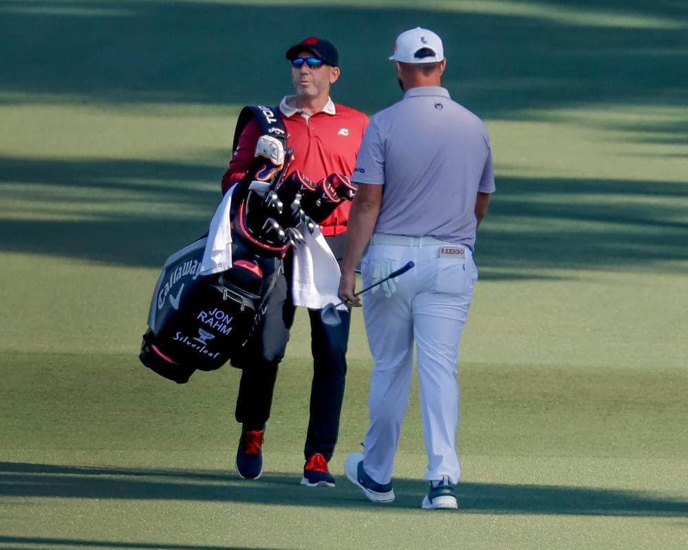 Sergio García warned after breaking club in Masters meltdown before carrying Jon Rahm’s bag