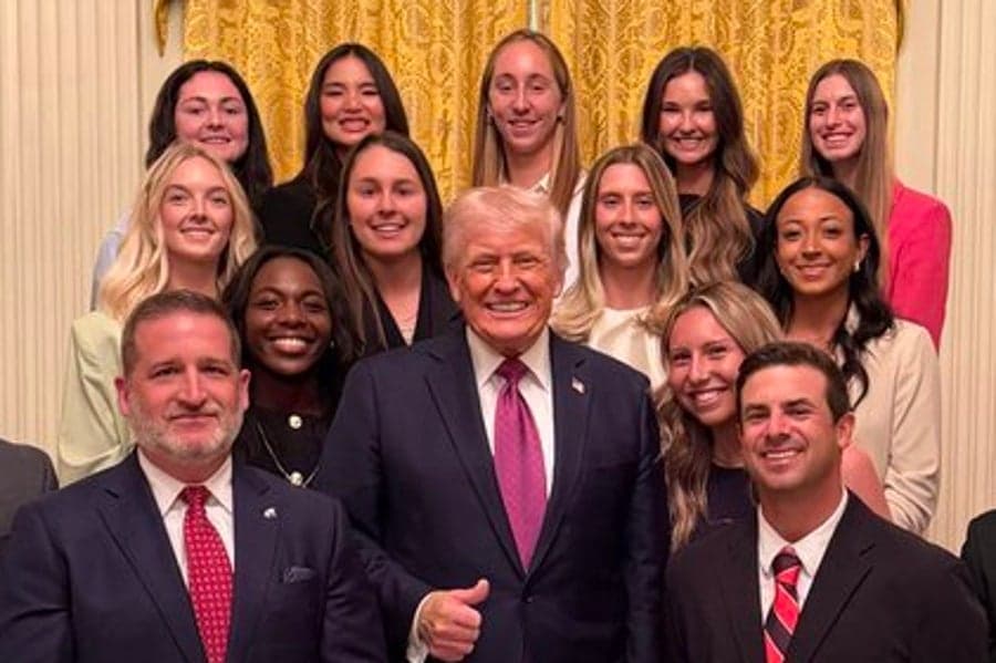 Trump Celebrates A Winning Women's Tennis Team By... Putting Himself Center Stage
