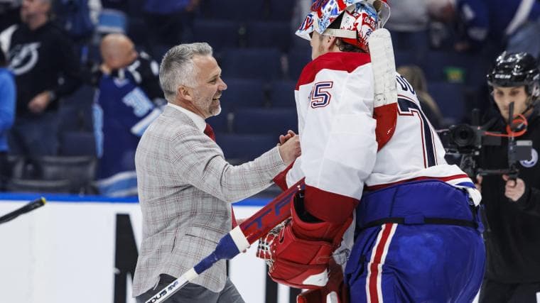 Canadians coach Martin St. Louis channels his inner 'Wolf of Wall Street' during series-clinching speech