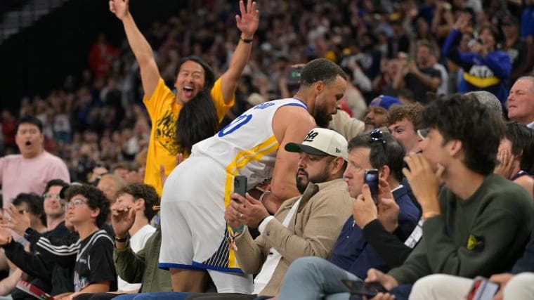Steph Curry's fan interaction after clutch shot shows Warriors star didn't even know bucket went in