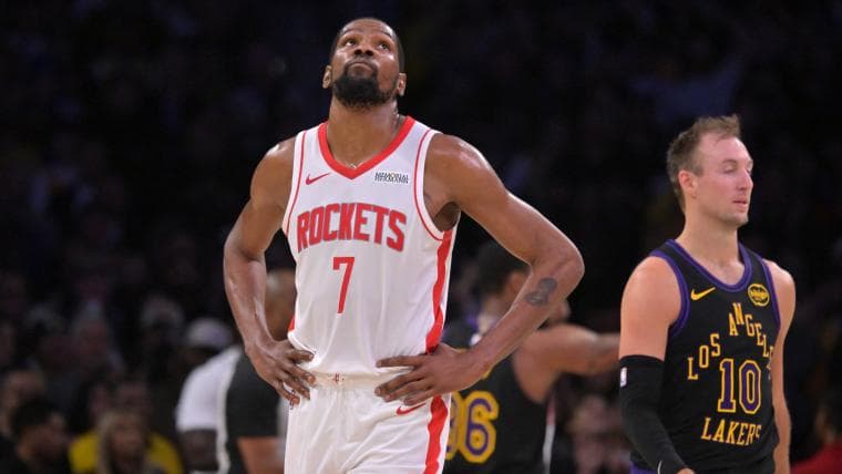 Kevin Durant injury timeline vs. Lakers: Every missed game for Rockets star in LeBron James playoff series