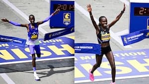 Defending champs John Korir, Sharon Lokedi repeat at Boston Marathon. Korir breaks course record