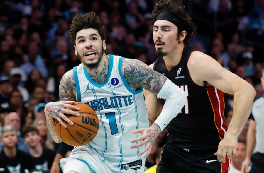 Ball, Hornets overcome survive poor shooting to take down Heat in overtime in Play-in Tournament