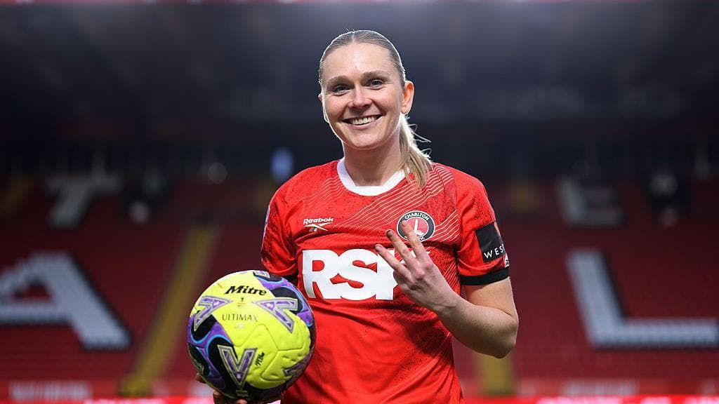 Amalie Thestrup celebrates scoring a hat-trick in January