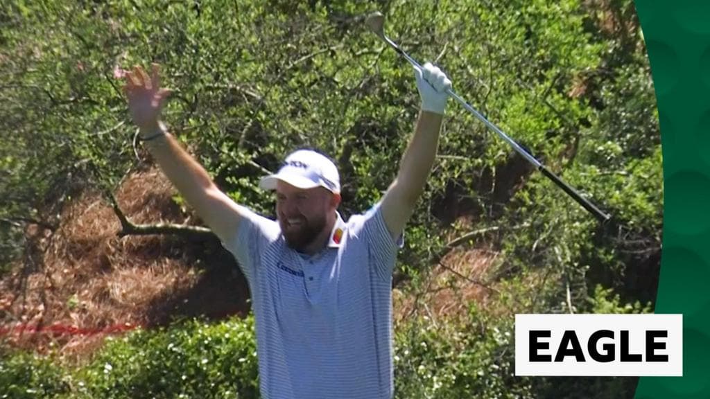 Lowry holes out for an eagle on the 13th at Augusta