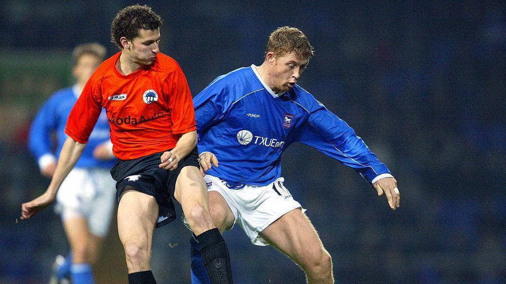 Alun Armstrong playing for Ipswich