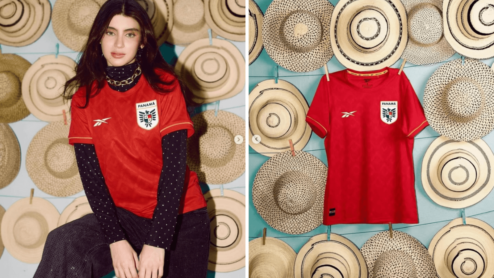 Model wears 2026 Panama home shirt.