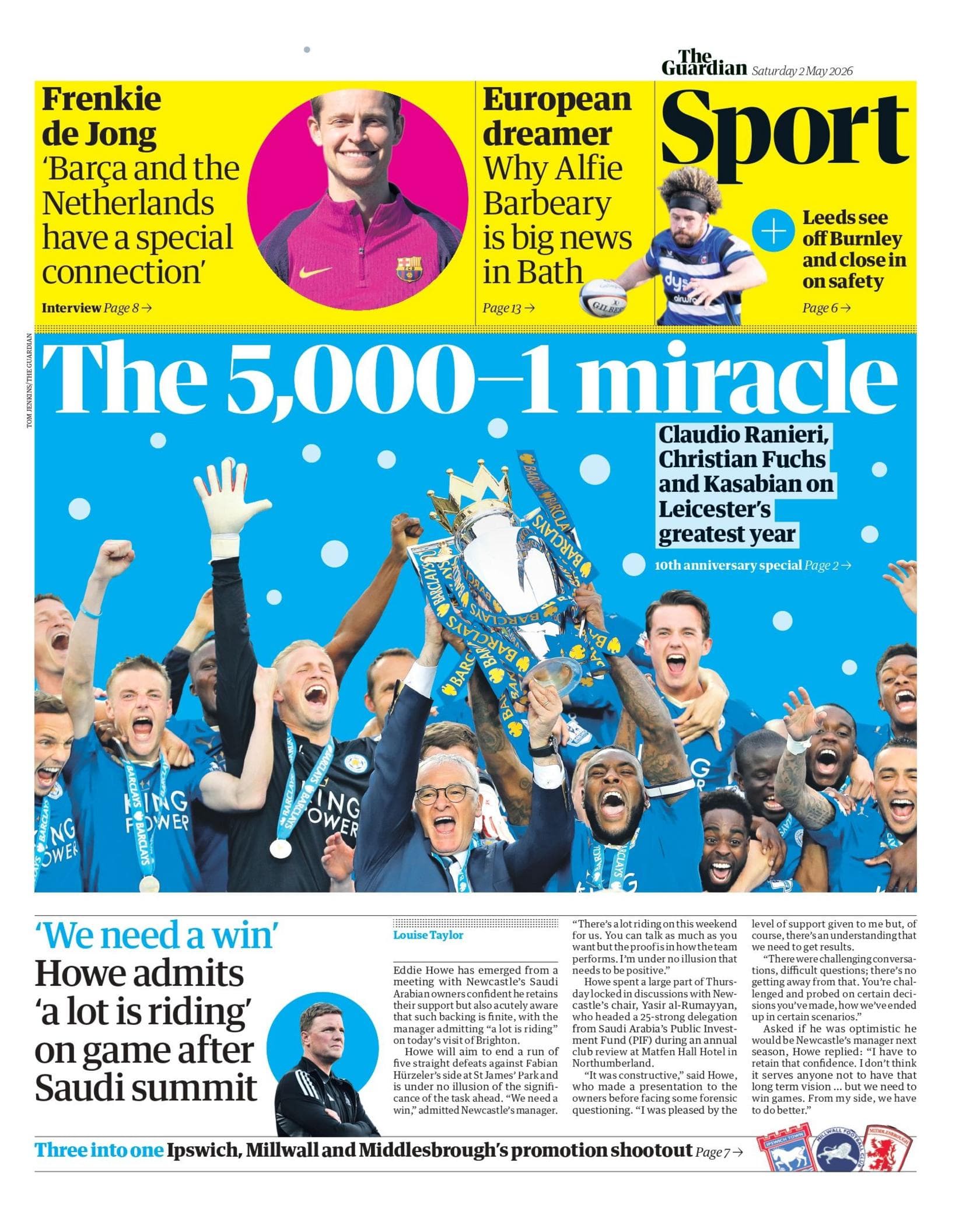 Guardian back page