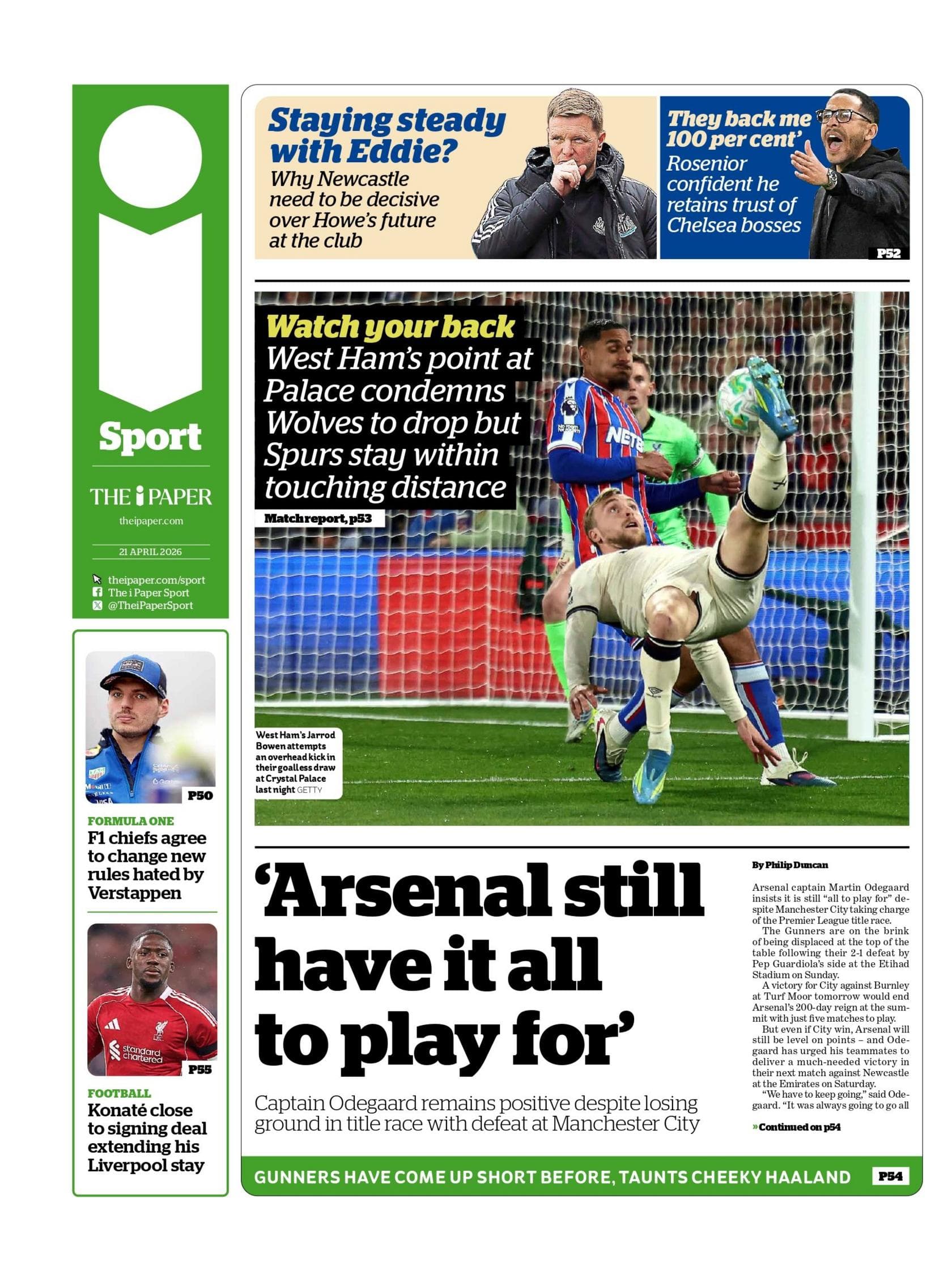 iSport back page