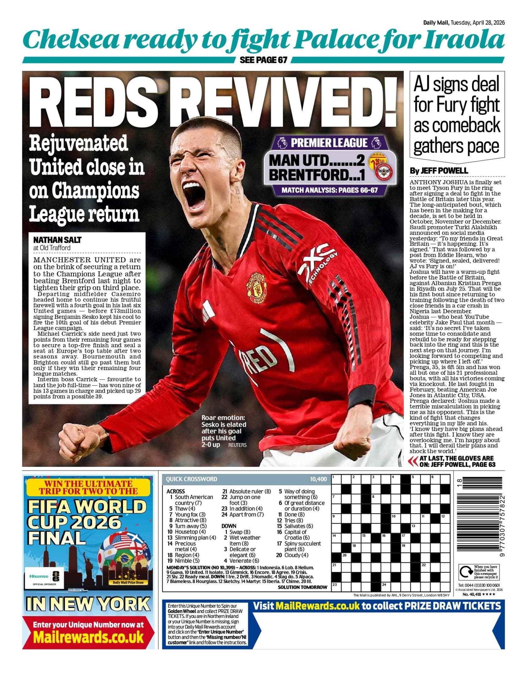 Mail back page