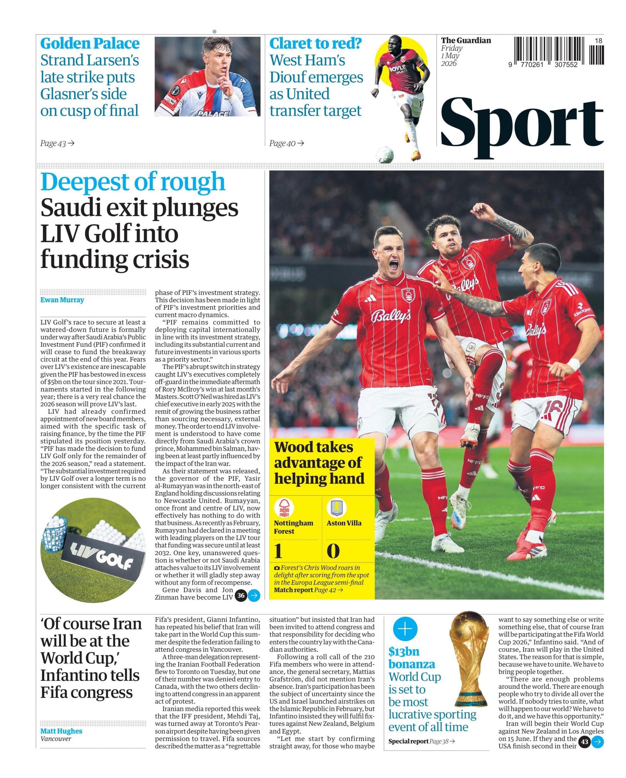 Guardian back page
