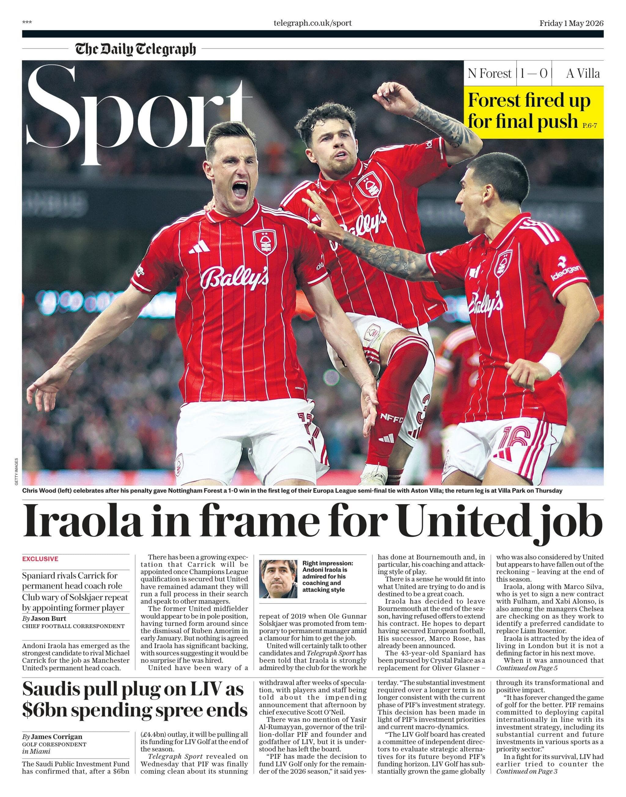Telegraph back page