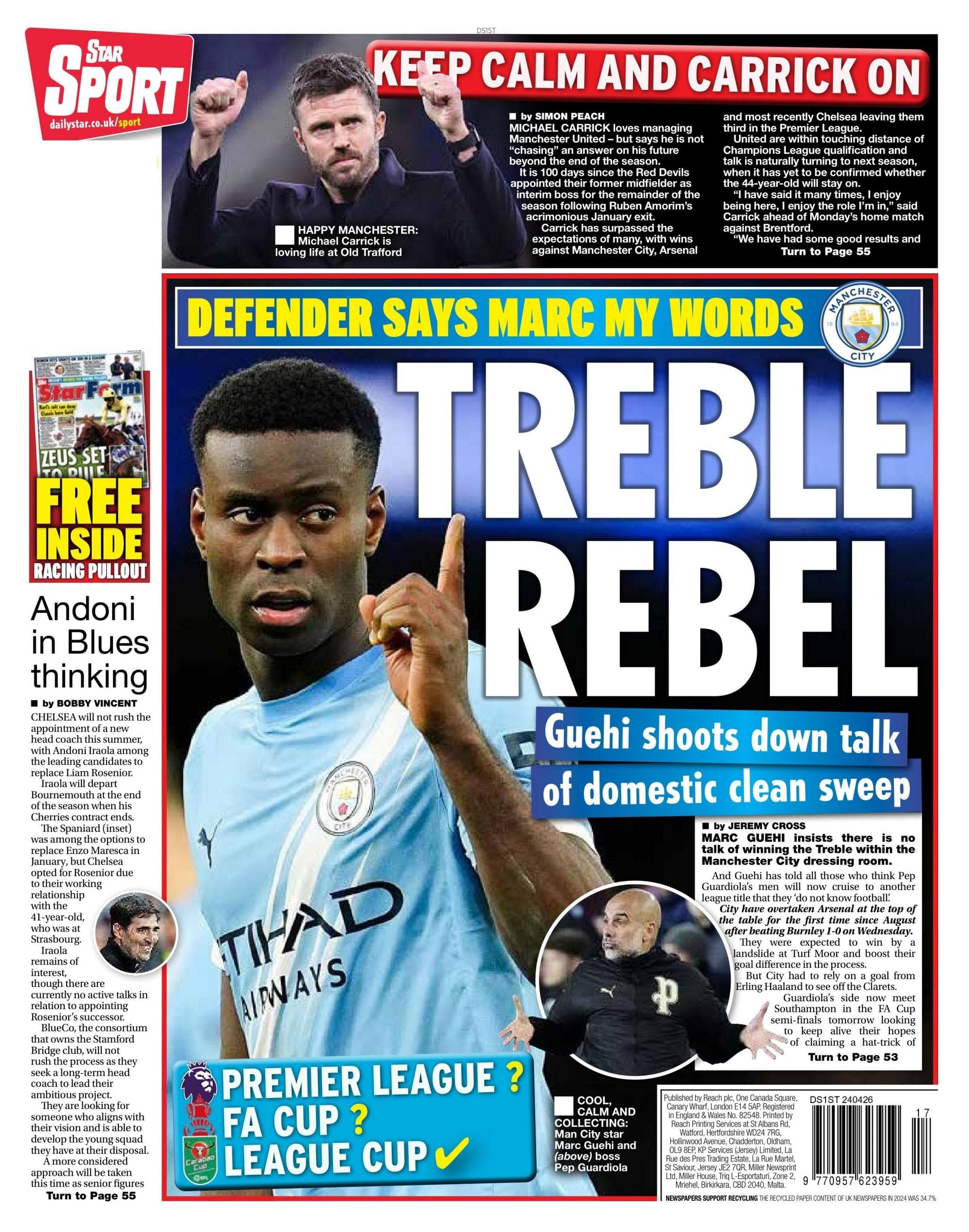 Daily Star back page - 24 April