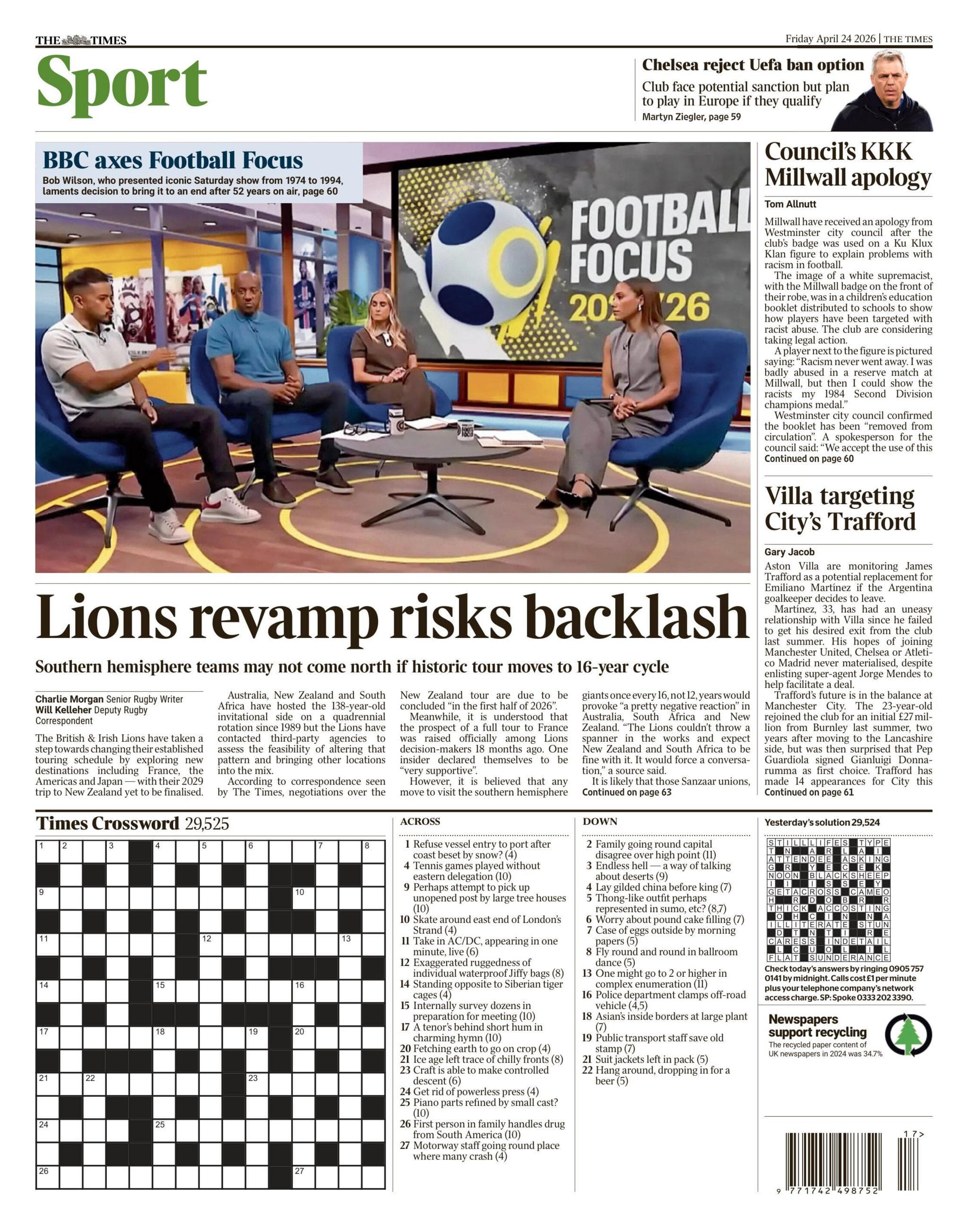 The Times back page - 24 April