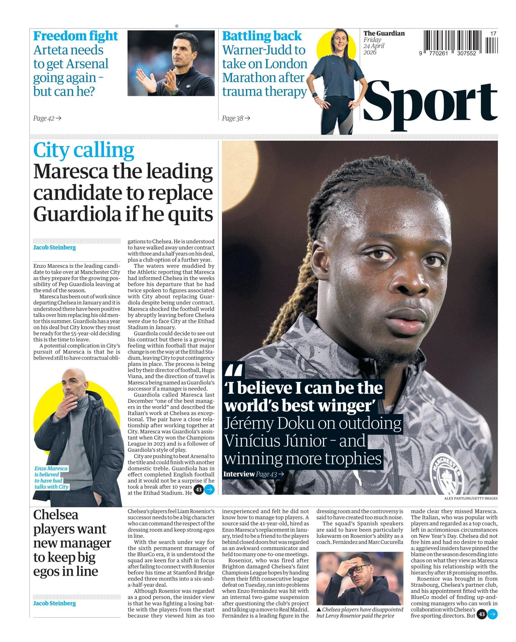 Guardian back page - 24 April