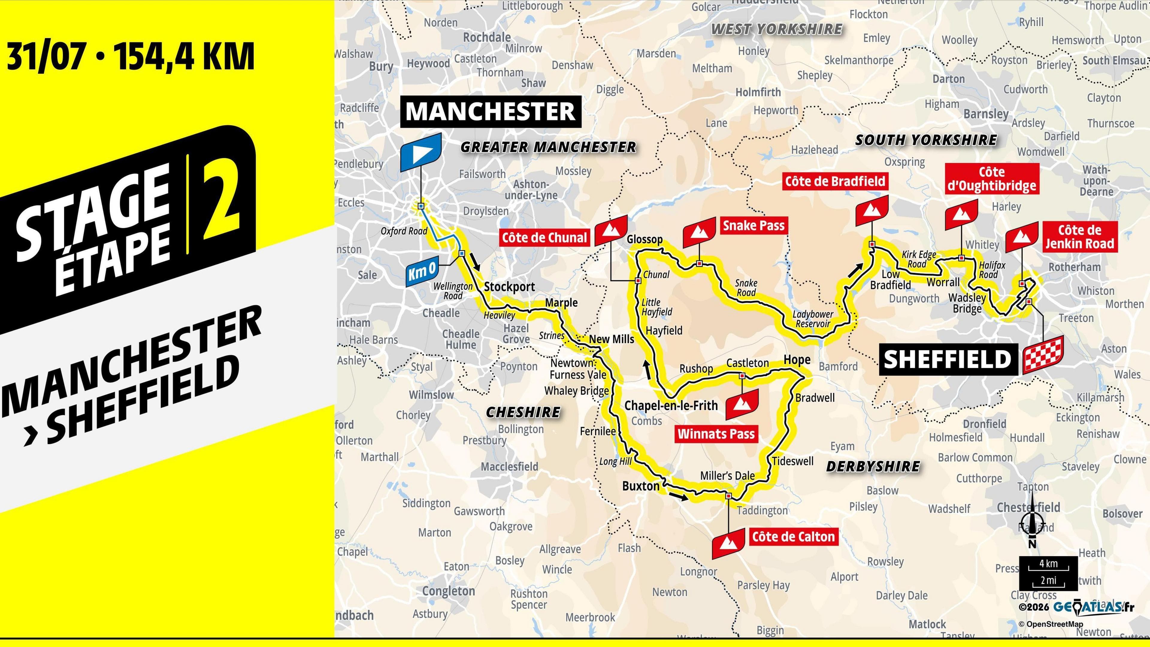 Tour de France Femmes stage 2 map