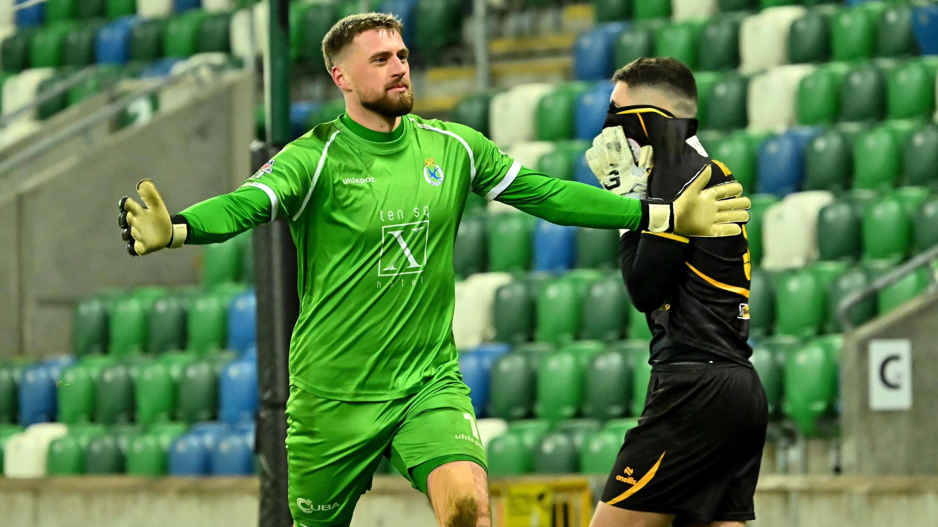 Declan Dunne celebrates penalty shootout win