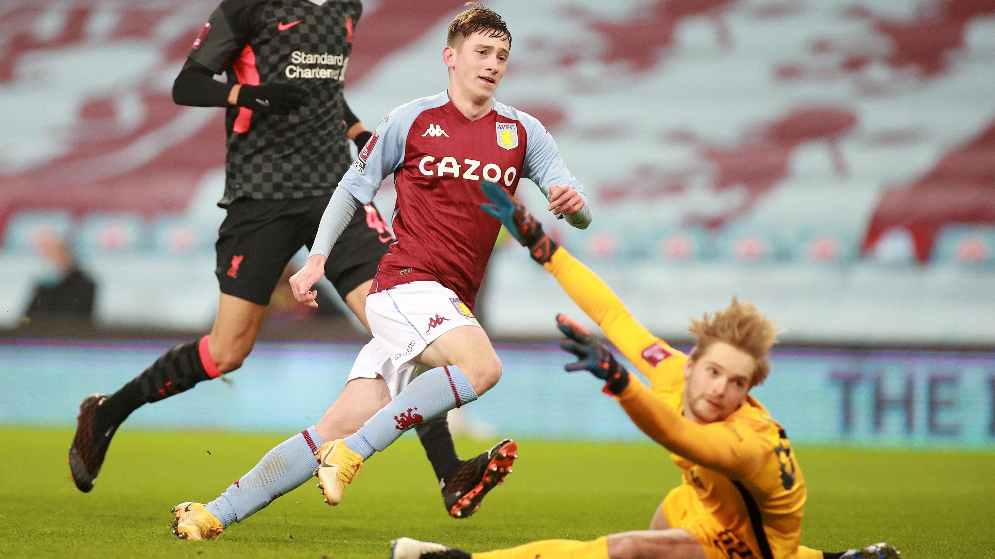 Louie Barry scoring for Aston Villa