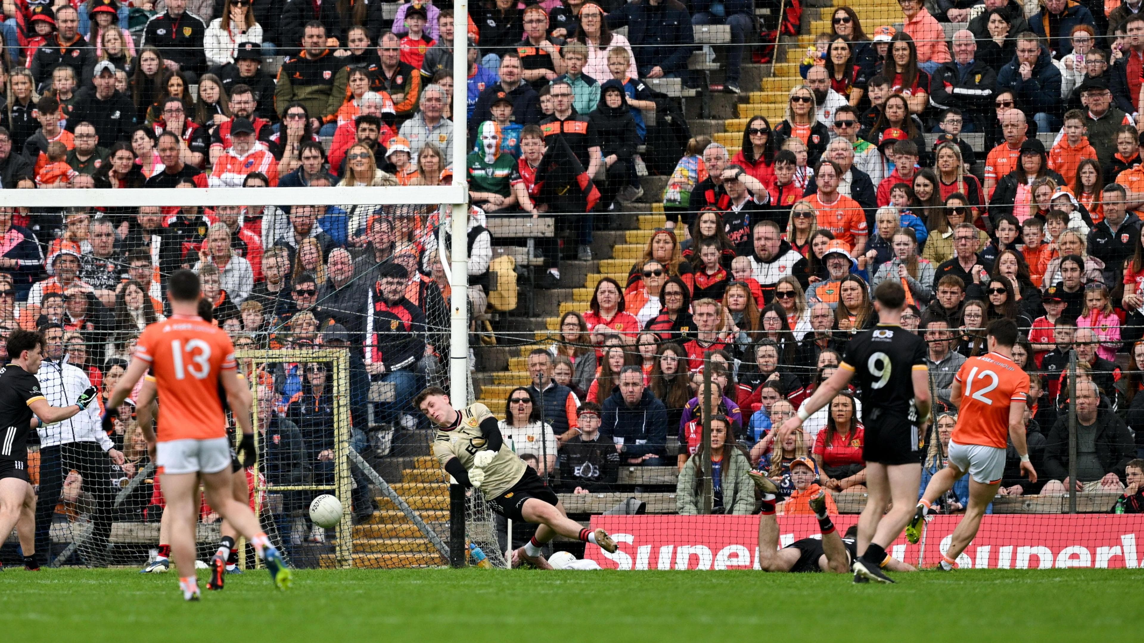 Tomas McCormack scores a goal for Armagh