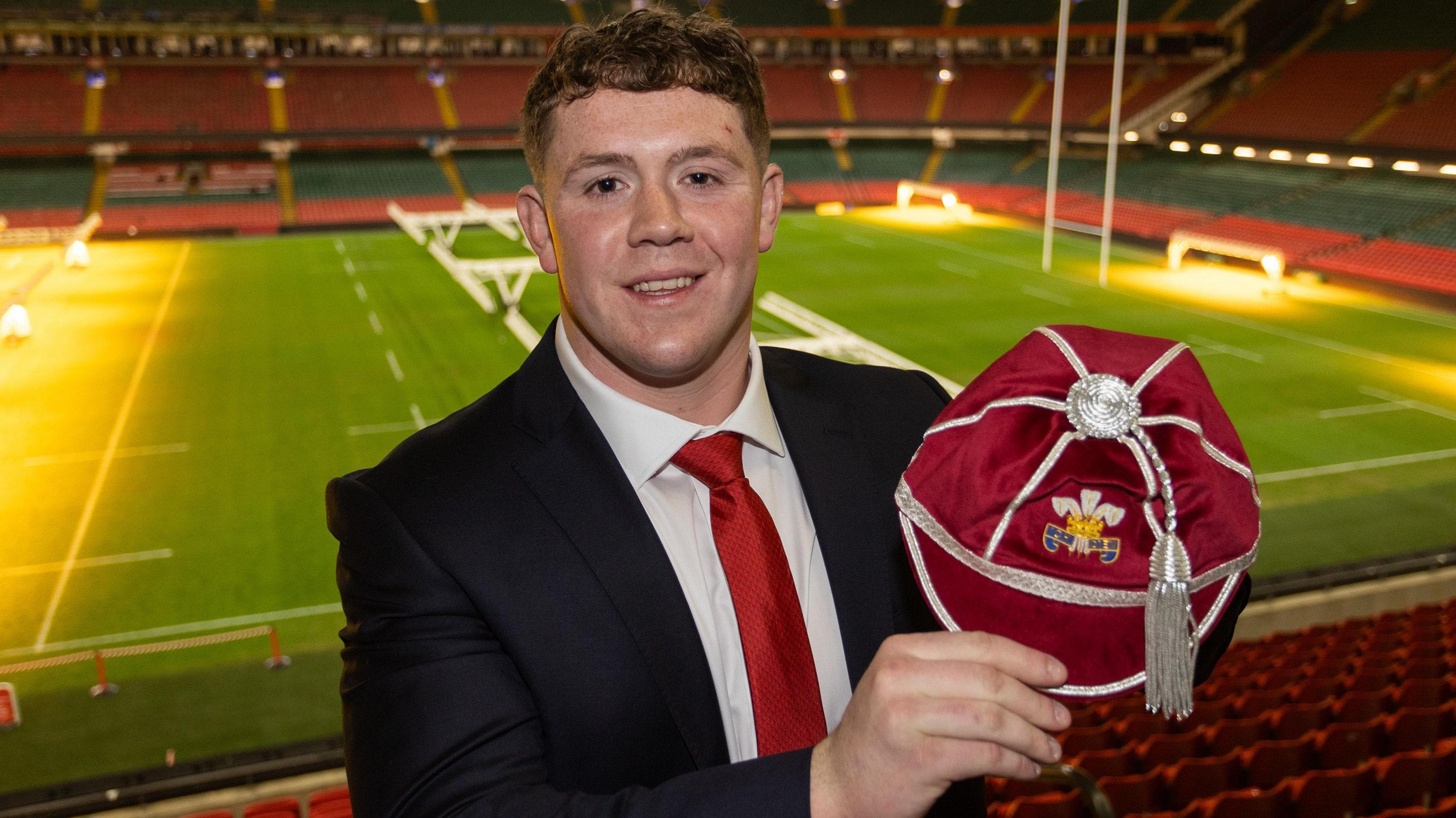 Brodie Coghlan with his Wales cap