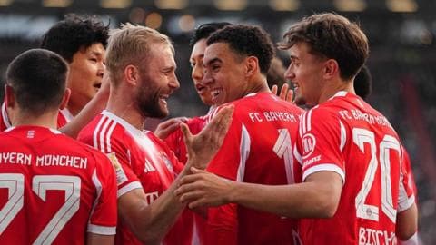 Bayern Munich celebrate scoring